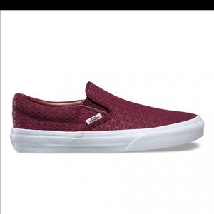 Maroon slip on vans